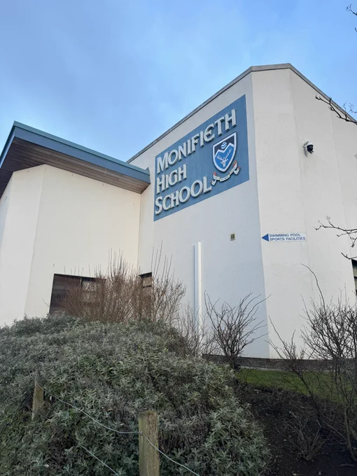 The exterior of Monifieth High School.