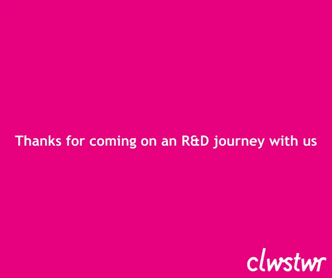 Image reads: Thanks for coming on an R&D journey with us 