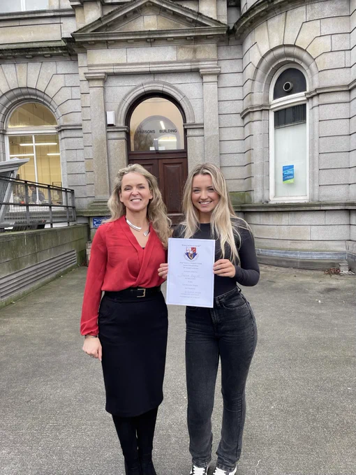 (L to R) Professor Tríona Lally, Jessica Bagnall