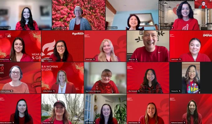The American Heart Association, Washington staff wearing red on National Wear Red Day. 