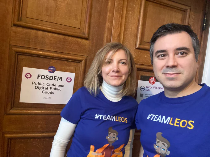 Photo of DIGIT LEOS colleagues at FOSDEM