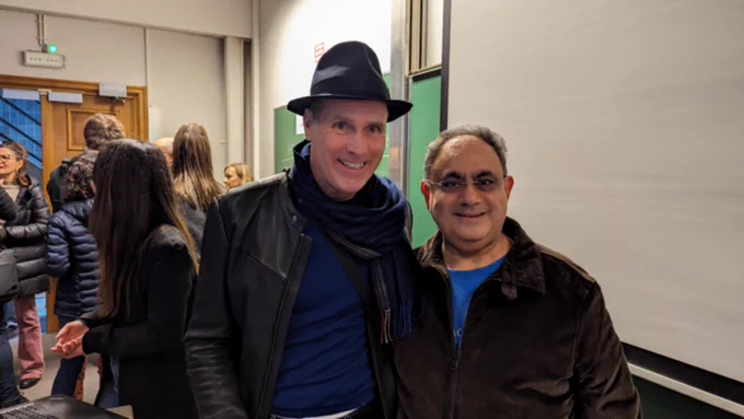 Photo of Gijs Hillenius and Saranjit Arora, EC OSPO at FOSDEM 