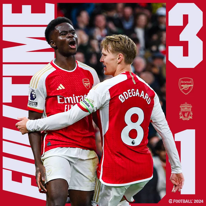 Full Time: Arsenal 3-1 Liverpool