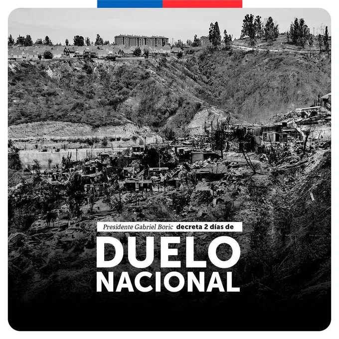 Presidente Gabriel Boric decreta 2 días de duelo nacional