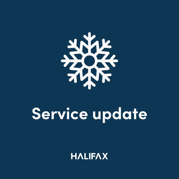Navy background with an icon of a snowflake and the words 'Service update'.