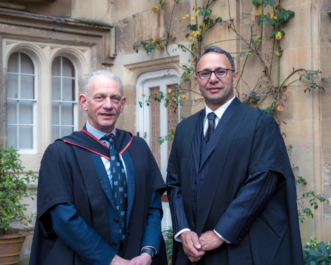 Oriel College Provost Lord Mendoza CBE with Professor Toeolesulusulu Damon Salesa, Vice-Chancellor of the Auckland University of Technology (AUT)
