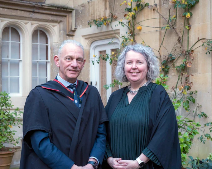 Oriel College Provost Lord Mendoza CBE with Provost of Trinity College Dublin Dr Linda Doyle