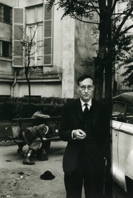 Photo by Brion Gysin:
William Burroughs near the Beat Hotel, Paris (Naked Lunch Launch series, Paris, October 1959), 1959.