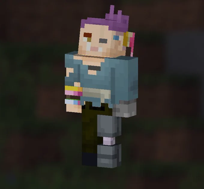 A Minecraft skin the previous drawing is based off of.