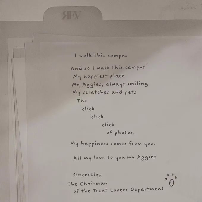 My poem about being the chairman of the treat lovers department