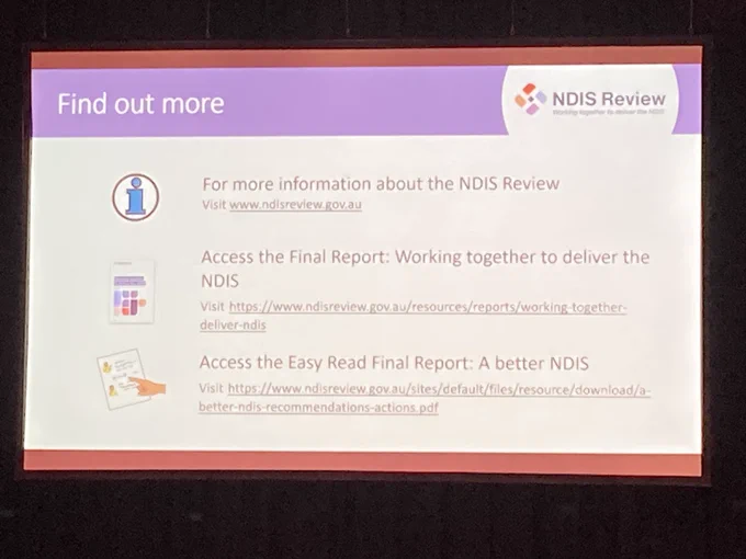 Details about where you can find more information about the NDIS Review.