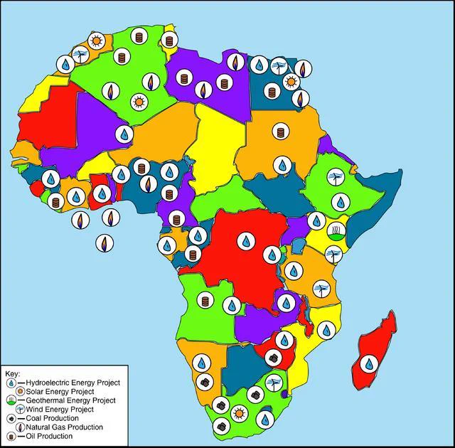 Source of the Image: https://www.researchgate.net/figure/Map-of-Africa-showing-fossil-fuel-resources-and-renewable-energy-projects-across-Africa_fig2_319443115 