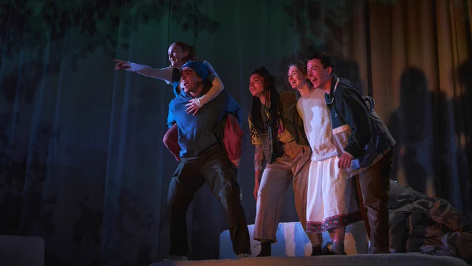 The company of A Song for Ella Grey company on stage in A Song for Ella Grey