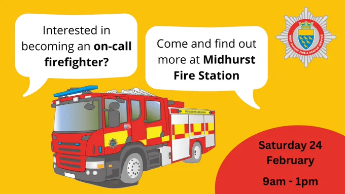 Interested in becoming an on-call firefighter? Come and find out more at Midhurst Fire Station. 