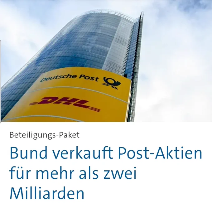 Beteiligungs-Paket
Bund verkauft Post-Aktien für mehr als zwei Milliarden