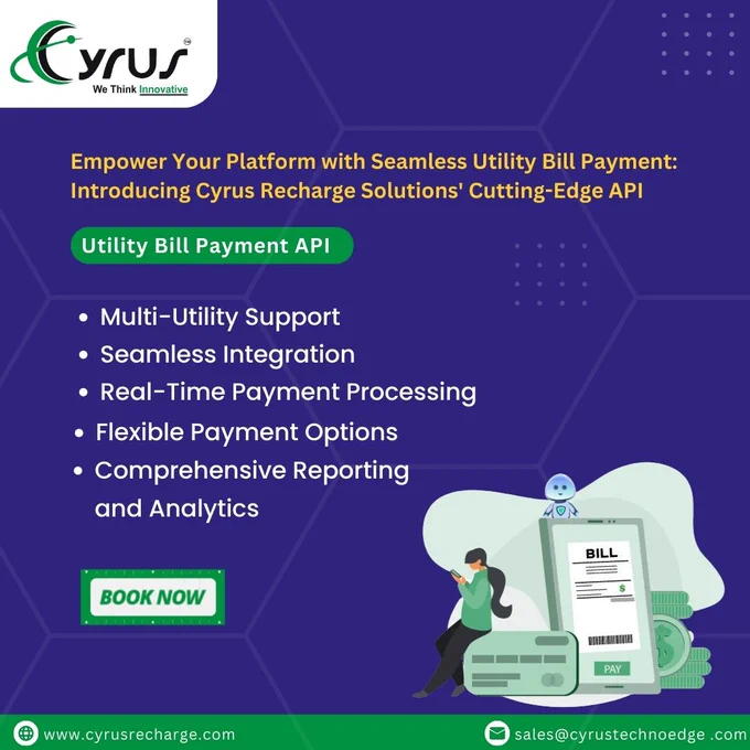 Want to Simplify Utility Bill Payments for Your Customers? Look No Further! 

Introducing Our Utility Bill Payment API – Your Key to Offering Seamless Payment Solutions to Your Customers! Whether you're launching a new business or expanding your existing services, our API empowers you to integrate utility bill payments effortlessly into your platform.

Convenience at Your Fingertips
Unlock New Revenue Streams
Security First
Data-Driven Insights

Ready to take your business to the next level? Let's simplify utility bill payments together with our Utility Bill Payment API – because convenience is the name of the game! 

#UtilityBillPayments #APIIntegration #BusinessGrowth #WhiteLabelSolution #EntrepreneurLife #whitelabelsoftware #cyruswhitelabelsoftware #curussoftware #curusapi #cyrusjaipur 
#ExploreAndBook #HotelDeals #HospitalityTech  #CyrusTechnoedge #MLMSoftware 
#cyrustechnoedgejaipur #cyrusrecharge #cyrusapi #cyrusdevelopment #cyrussoftware 
#cyrusjaipur 


