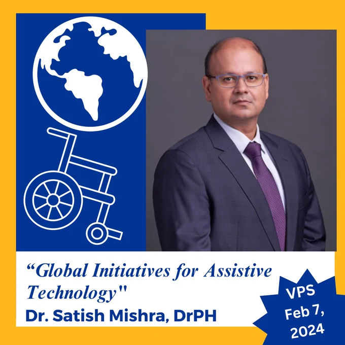 Event tile for "Global Initiatives for Assistive Technology" with Dr Satish Mishra