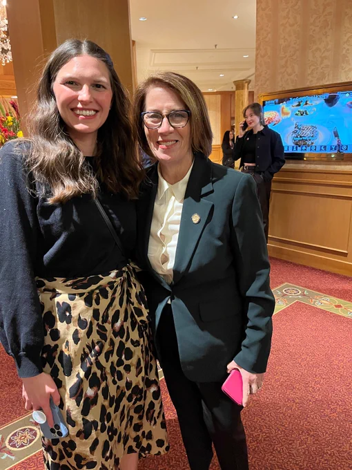 Angela with Senator Murphy…first appearance as new Senate Majority Leader