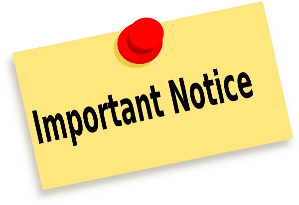Important notice graphic.