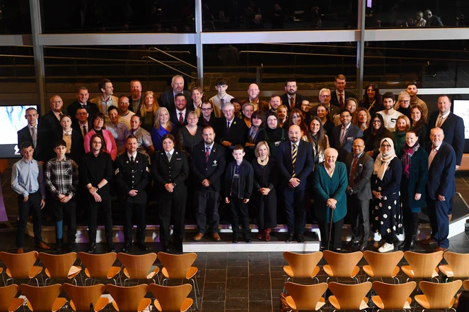 The First Minister and the finalists of the 2024 St David Awards at tonight's finalist event in the Senedd.