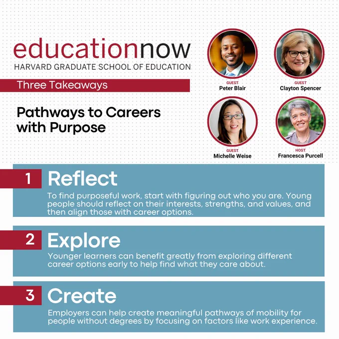 Takeaways from the latest Education Now episode titled: Pathways to Careers with Purpose