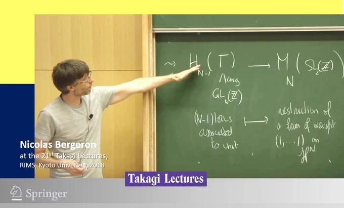 Nicolas Bergeron (Université Pierre et Marie Curie) at the 21st Takagi Lectures
June 23 (Sat), 2018
Lecture Hall (Room No. 420)
Research Institute for Mathematical Sciences
Kyoto University, Kyoto, Japan