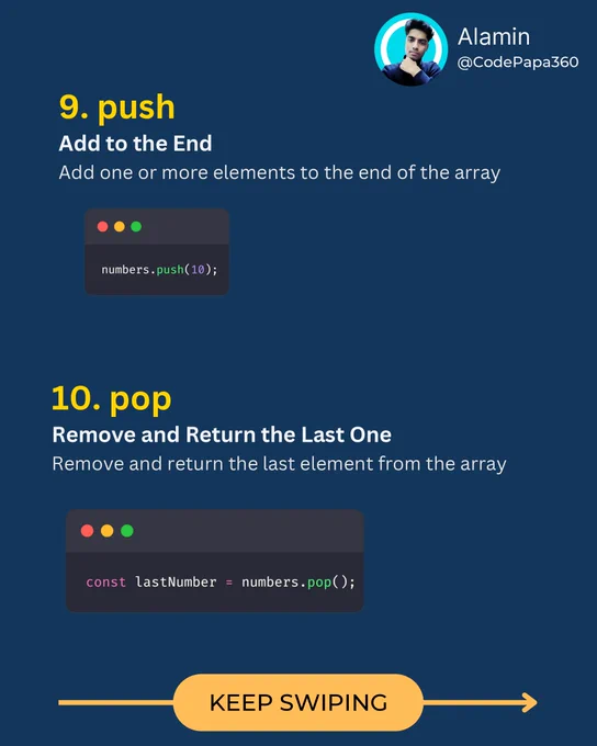 9. push
10. pop