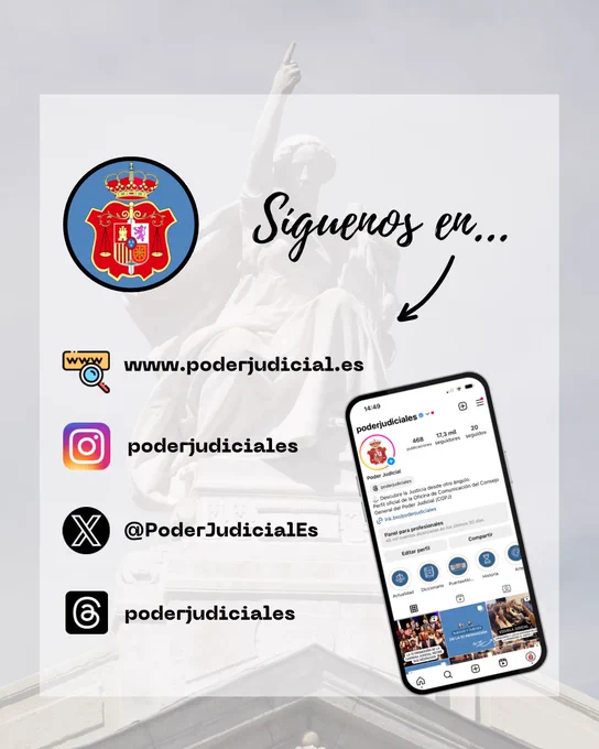 Perfiles en redes sociales del CGPJ
