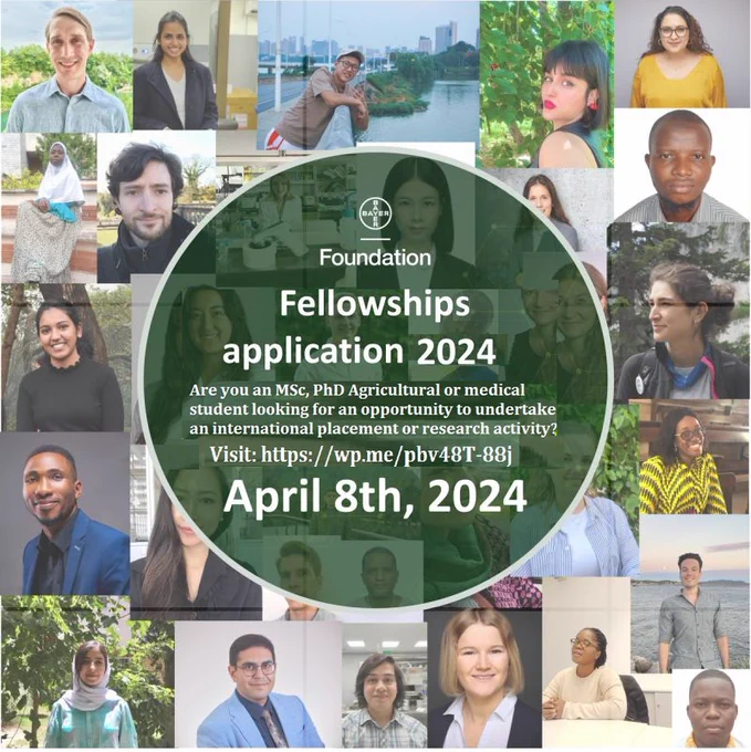 Bayer Foundation 𝐅𝐞𝐥𝐥𝐨𝐰𝐬𝐡𝐢𝐩𝐬 in Agricultural Science, Drug Discovery and for Medical Sciences in Germany! 