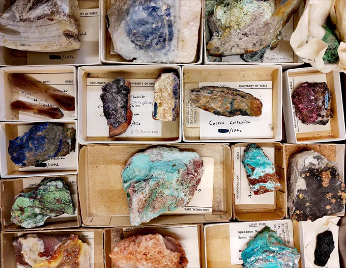 The Cotton Collection is comprised of 1082 minerals and is held by the School of Geography, Geology and the Environment at Keele University