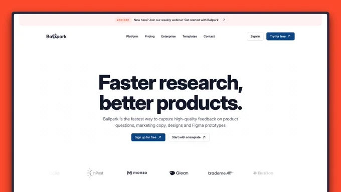 Ballpark's new website and identity