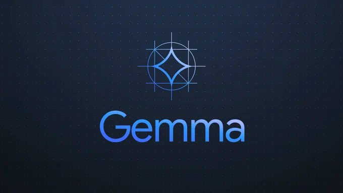 Against a black background there's "Gemma" written in blue text. 
