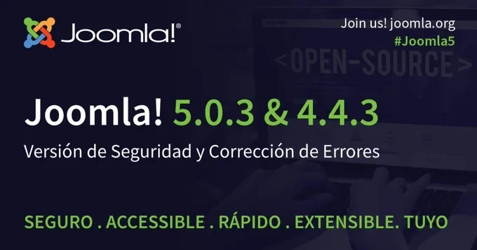 Joomla 5.0.3 y 4.4.3 Versión de seguridad y corrección de errores