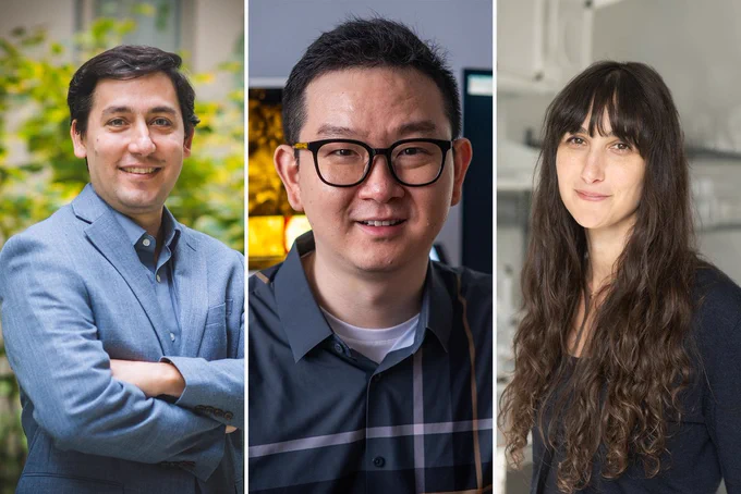 BU researchers Hadi Nia, Chuanfei Dong, and Meg Younger are among the 126 scientists from the US and Canada named 2024 Sloan Research Fellows. They were chosen for their “potential to revolutionize their fields of study.” Photos by Jackie Ricciardi and Cydney Scott.