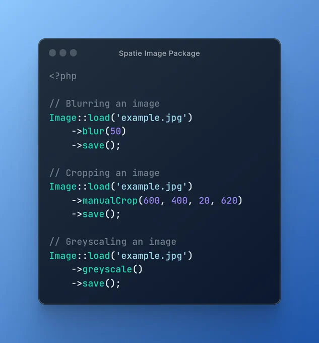 Spatie Image Package 