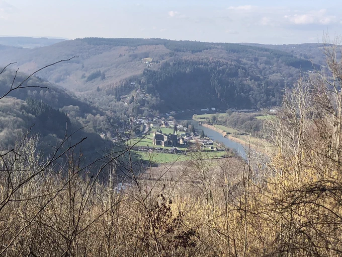 View of Tintern Abbey from Devils Pulpit