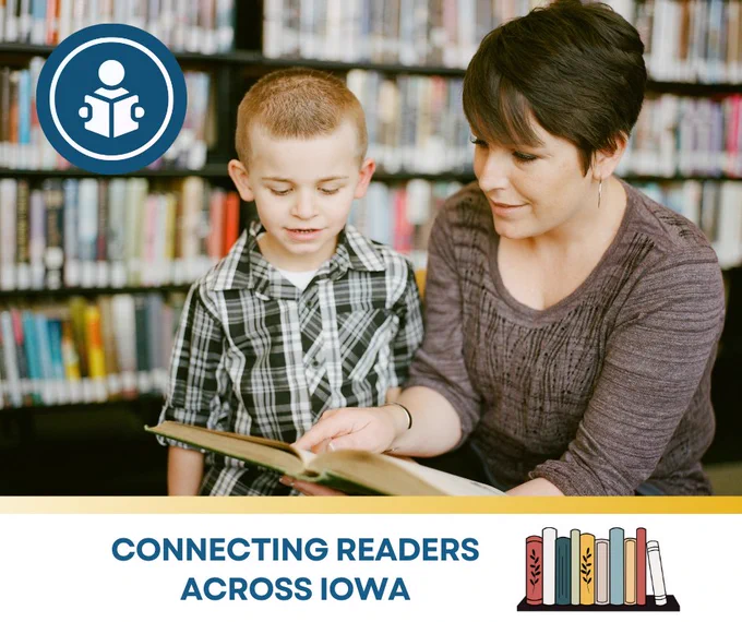 a librarian helping a child read