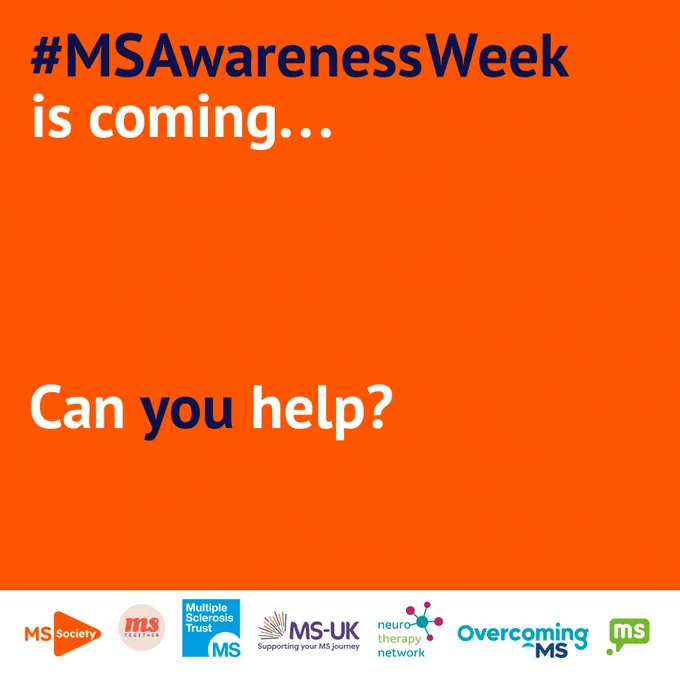 Image shows the text 'MSAwarenessWeek is coming... Can you help?' 