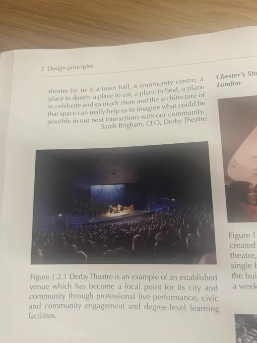 A picture of the section in the book which shows the auditorium - a full house