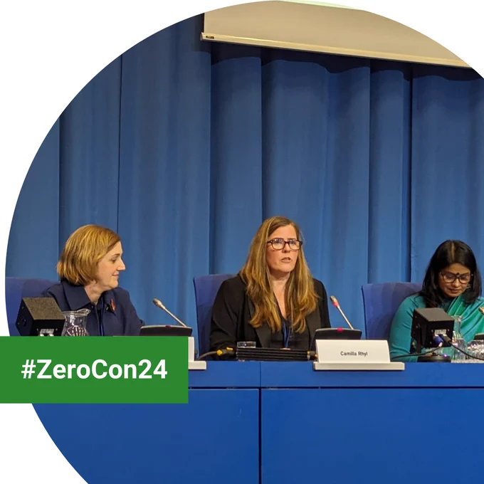 #ZeroCon24 Photo: Camilla Ryhl, Barsha Banerjee and Jasmien Herssens during their session “Principles of Universal Design in education”.