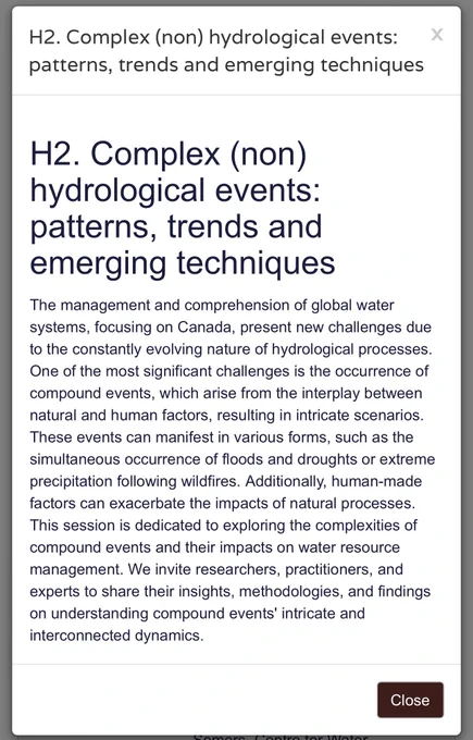 Call for abstract on complex (non)hydrological events. Canadian Geophysical Union 2024