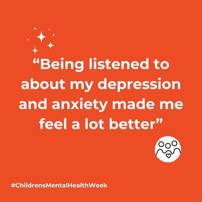 Quote reads: “Being listened to about my depression and anxiety made me feel a lot better”