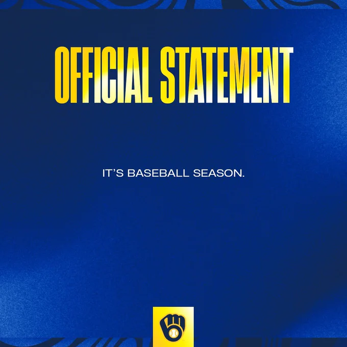 Official statement: it’s baseball season