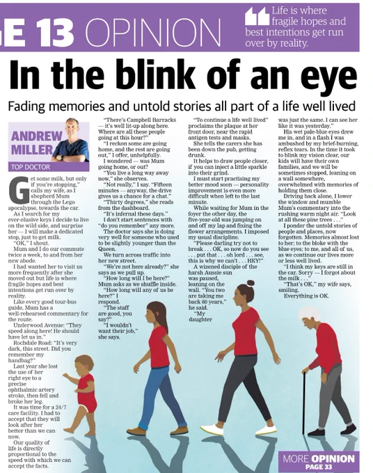 Newspaper article about memories.