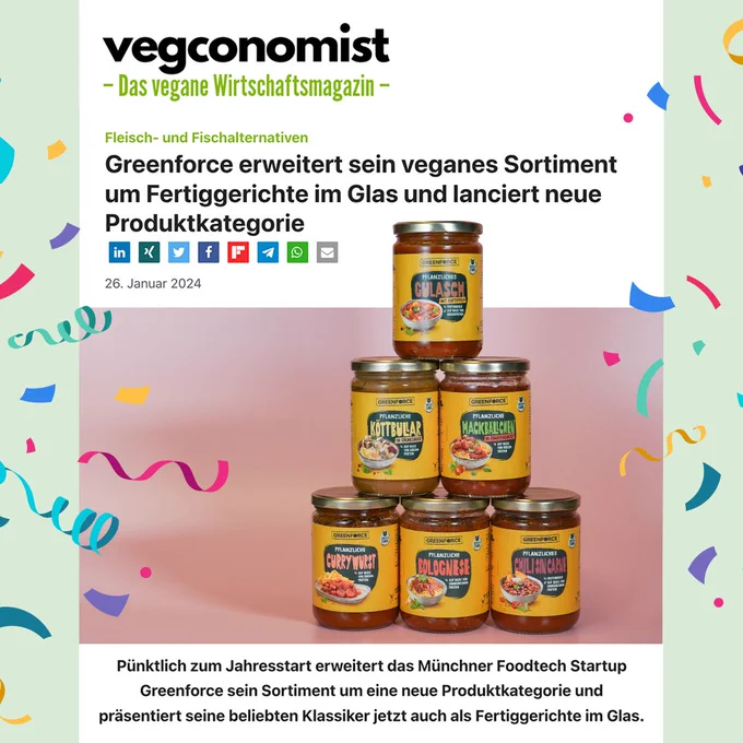Auf dem Bild sieht man den Artikel im Vegconomist.