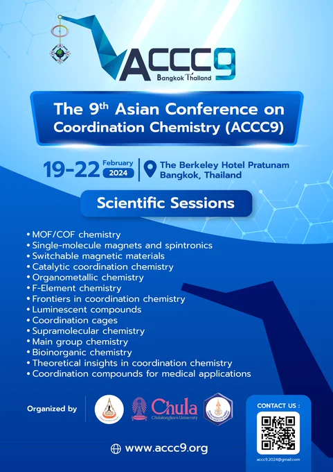 The 9th Asian Conference on Coordination Chemistry promotional poster.