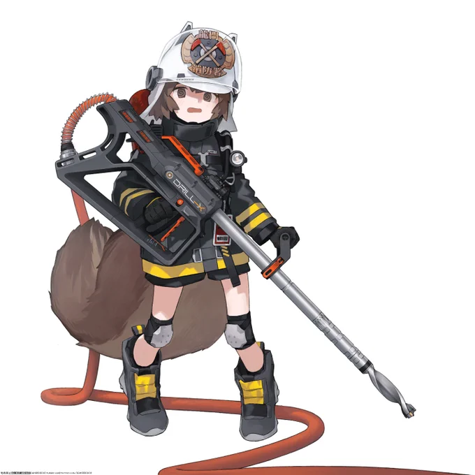 Fanart / Shaw (Arknights) 

DRILL-X extinguishing system
https://www.rosenbauer.com/en/int/rosenbauer-world/products/fire-fighting-systems/drill-x