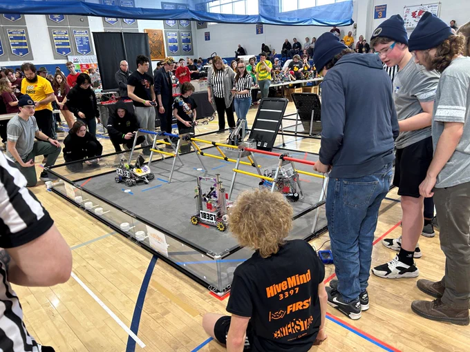 students compete with their robots