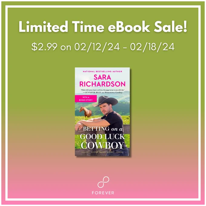 Designated graphic for the Betting on a Good Luck Cowboy by Sara Richardson ebook sale. 