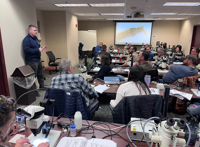 Last week, our entomologist Roy Faiman traveled to Harrisburg, Pennsylvania for the 20th Annual North American Black Fly Association (NABFA) Meeting. Dr. Peter Adler's Black Fly taxonomy workshop was a highlight of the trip. So much to learn! 

Roy also presented Vectech's state of the art IDX system. Could AI someday aid black fly taxonomic ID? Special thanks to Carey LaMere and Tadhgh Rainey for their invaluable insights and for putting this together!  #VectorControl #Entomology #BlackFly #PublicHealth #ComputerVision
